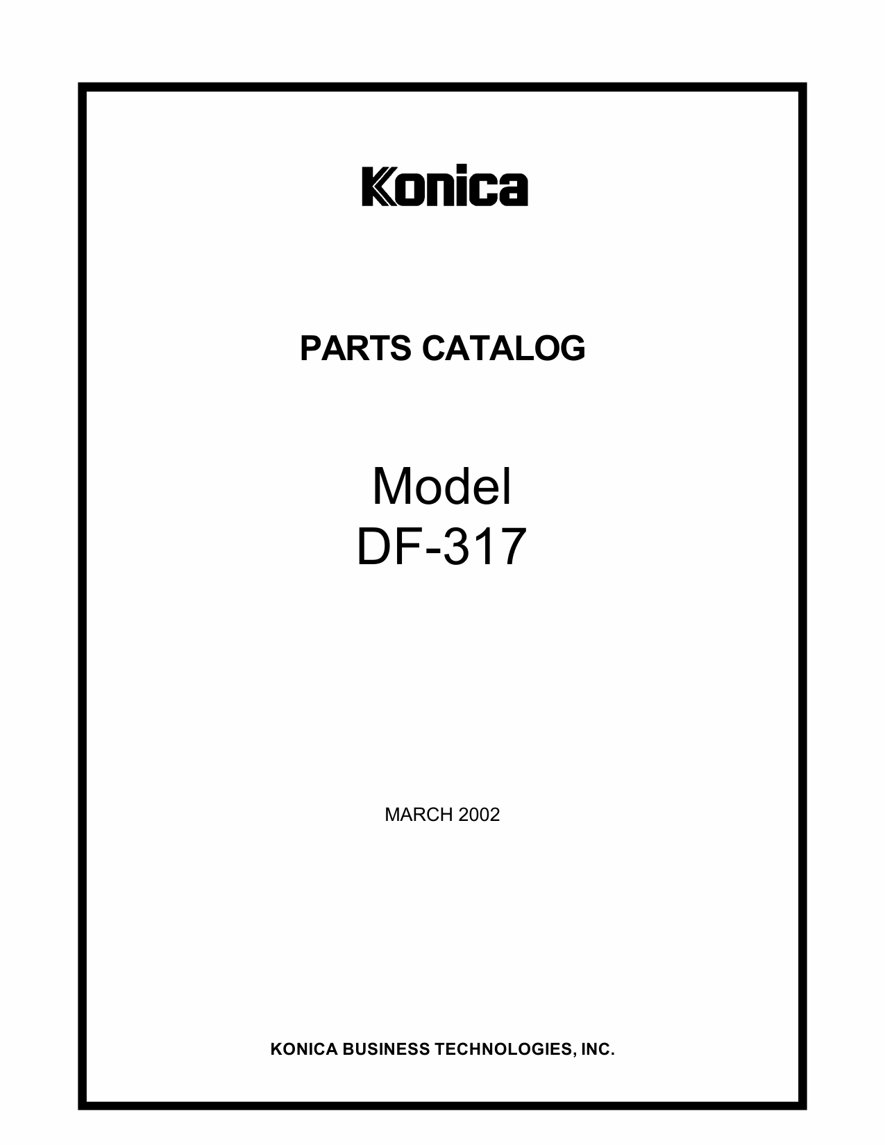 Konica-Minolta Options DF-317 Parts Manual-1